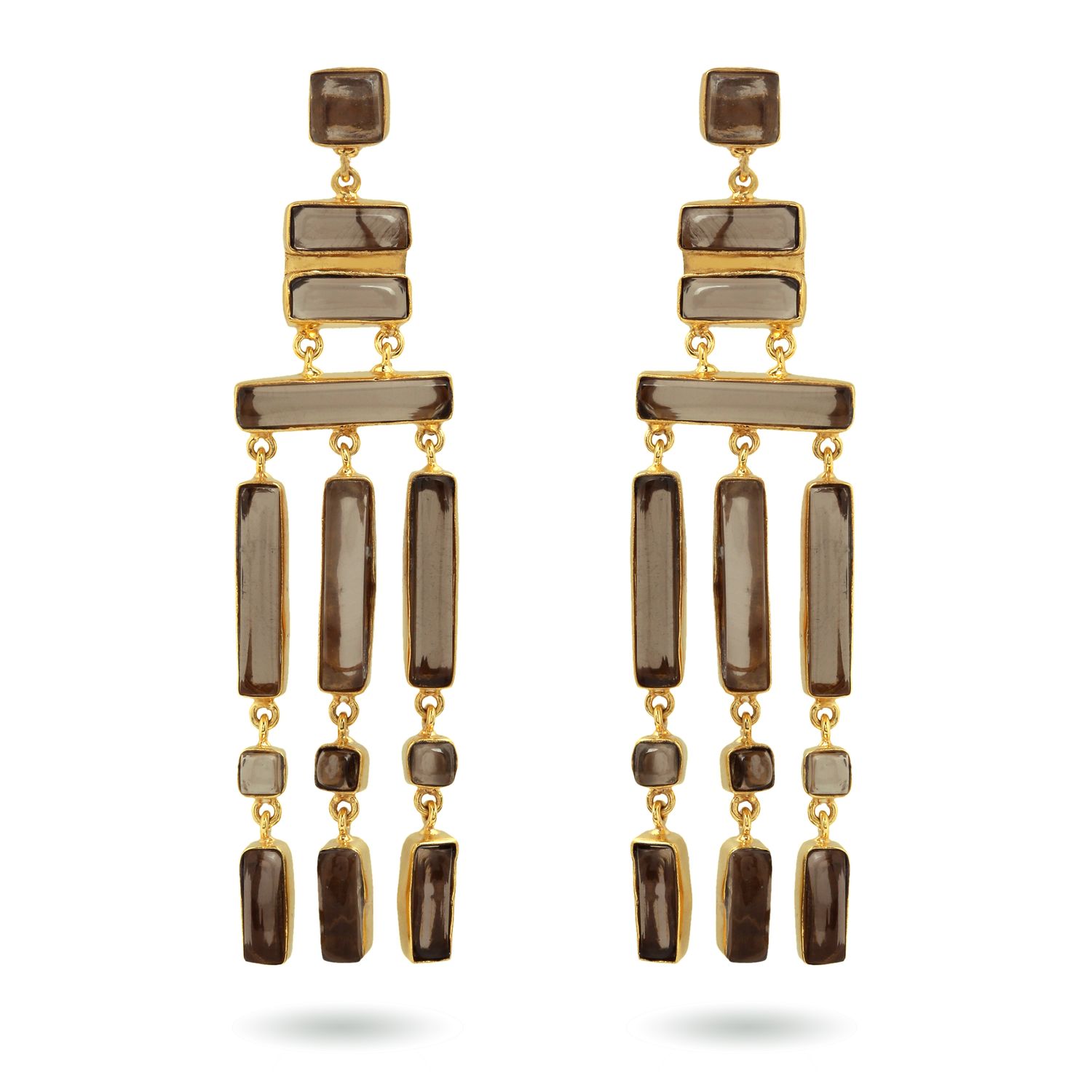 Manmati Earrings - Smokey Quartz