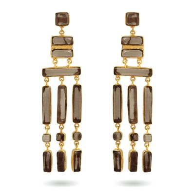 Manmati Earrings - Smokey Quartz