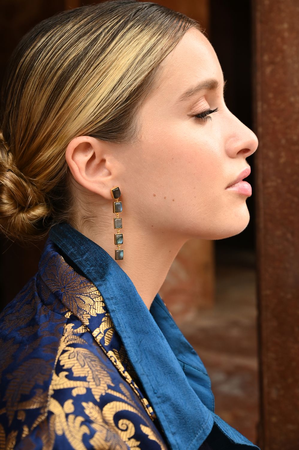 Kandahari Earrings - Labradorite
