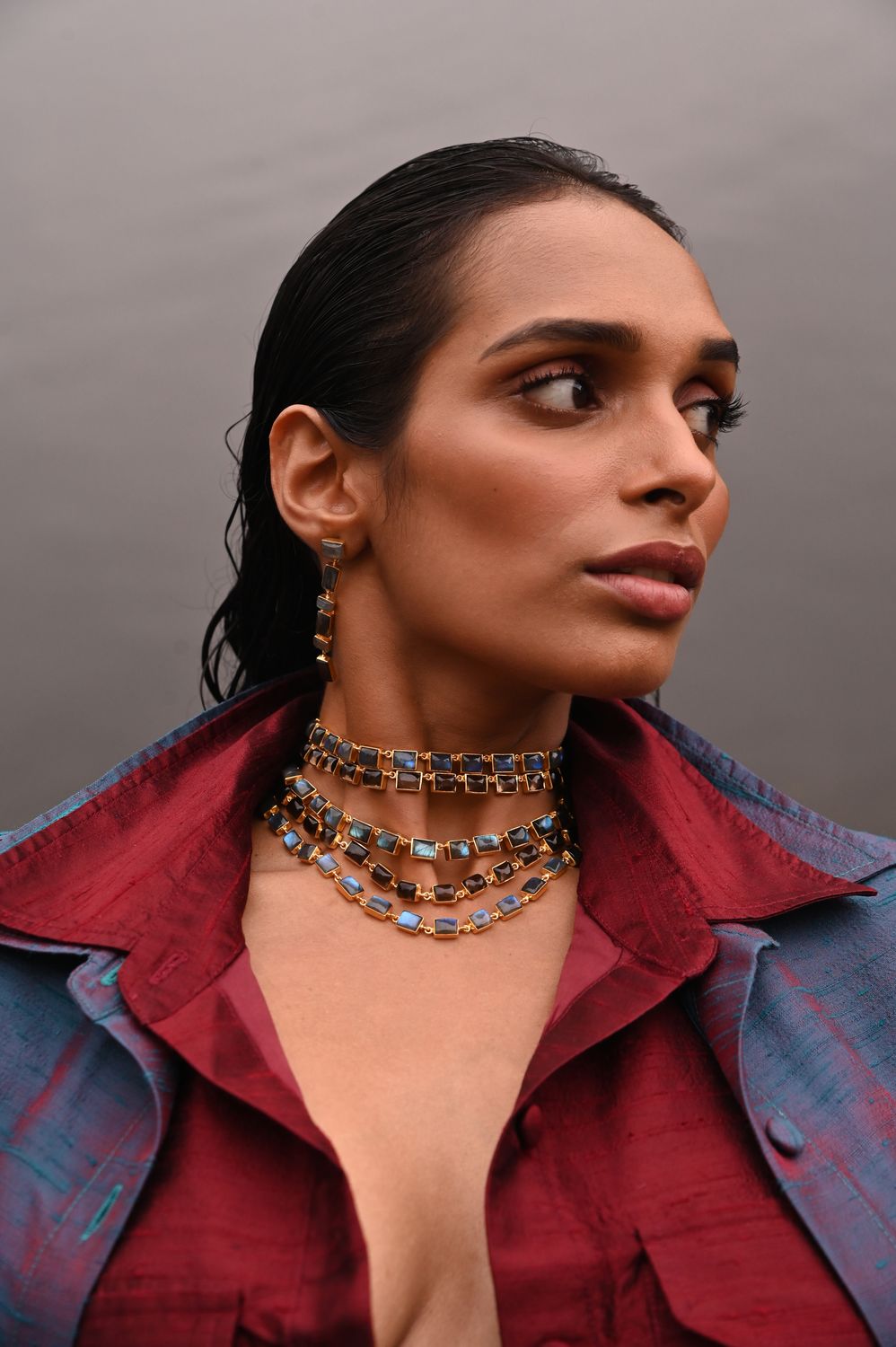 Kandahari Necklace - Labradorite