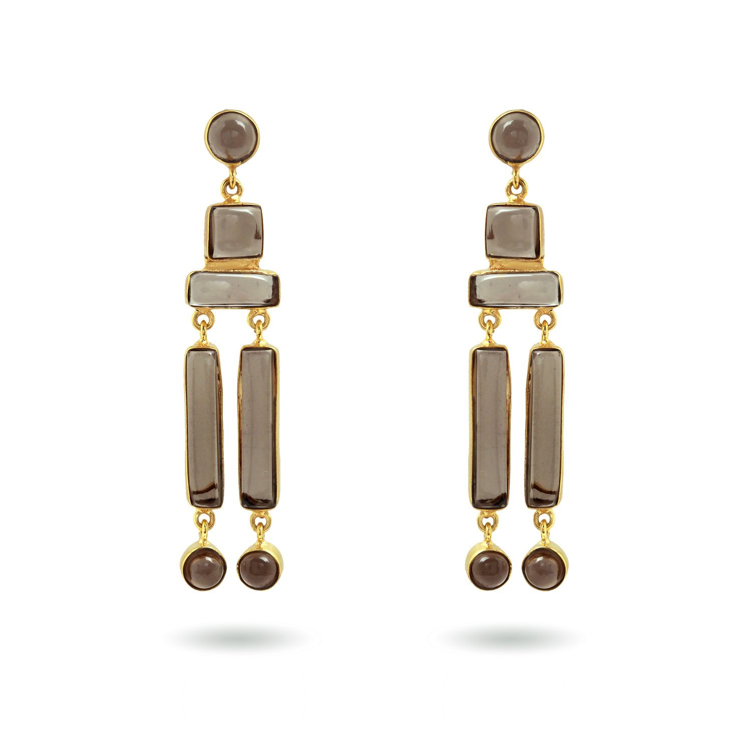 Haji Earrings - Smokey Quartz