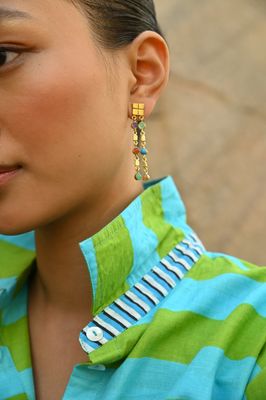 Galla Duo Earrings - White Moonstone