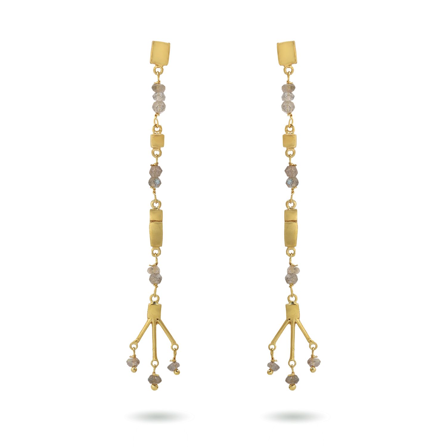 Mosaica Earrings Long - Labradorite