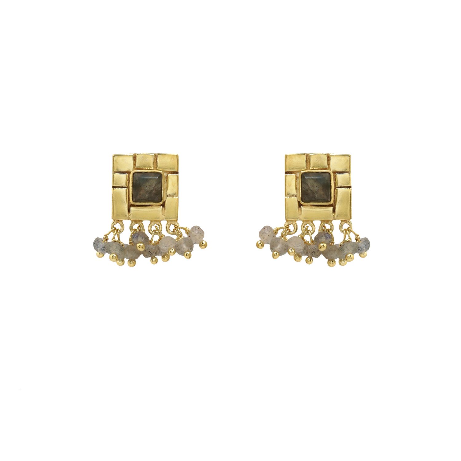 Aurea Stud Earrings Small - Labradorite