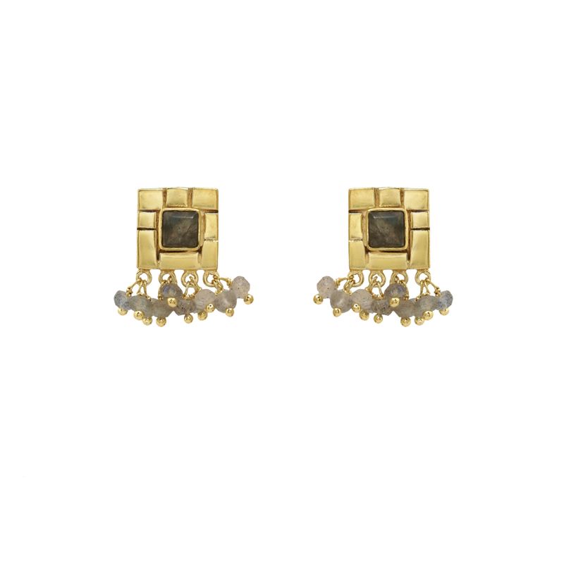 Aurea Stud Earrings Small - Labradorite