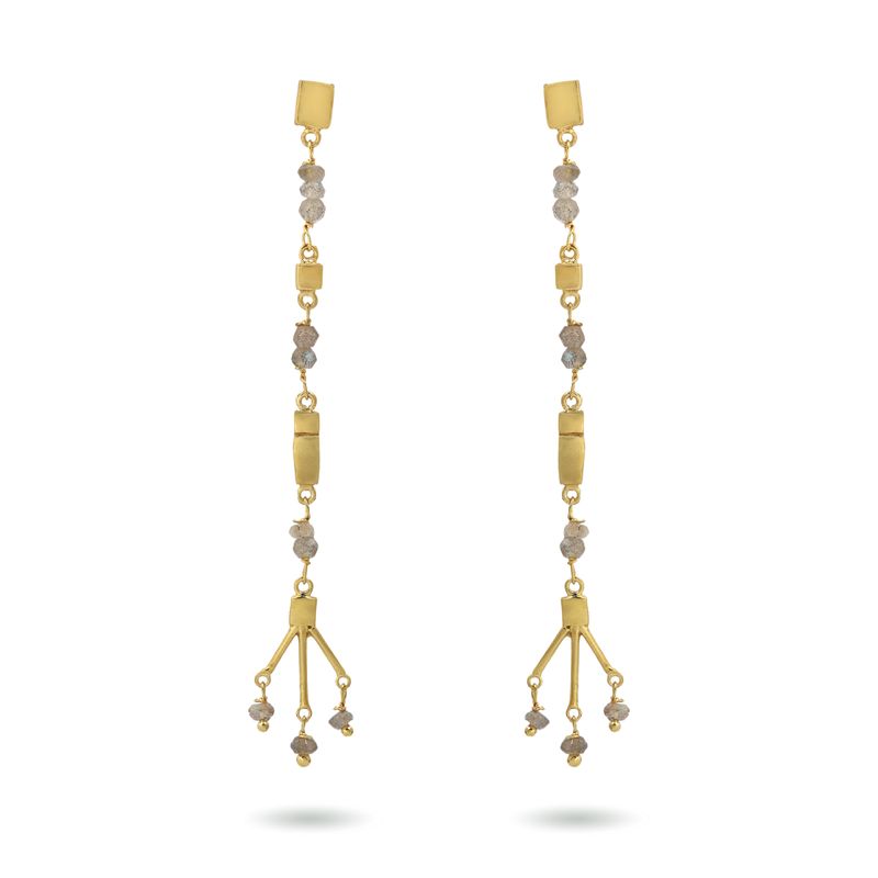 Mosaica Earrings Long - Labradorite