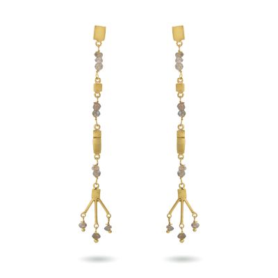 Mosaica Earrings Long - Labradorite
