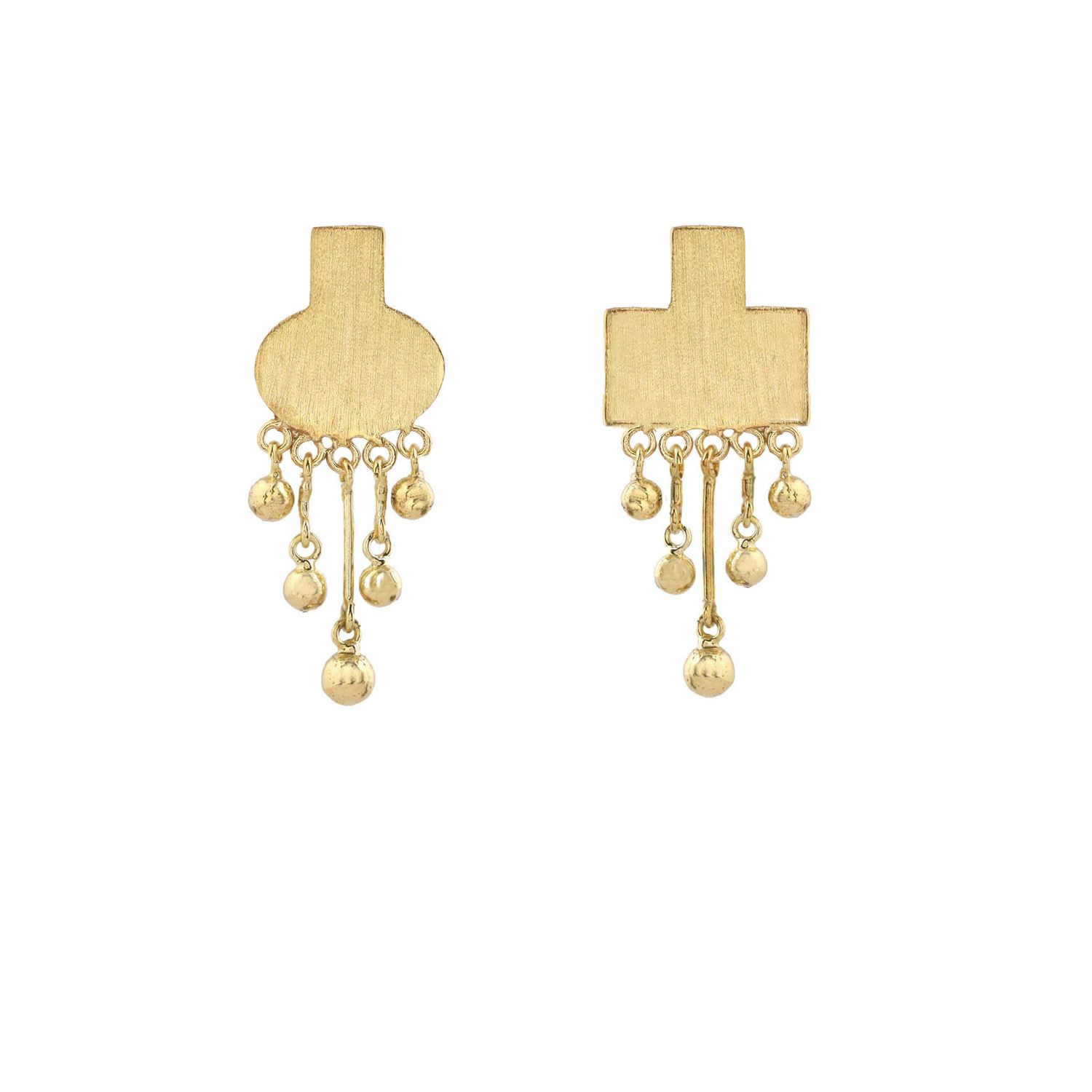 Kylix Beads Earrings Small - Gold Beads