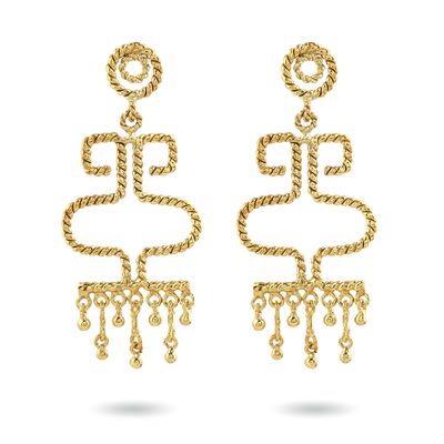 Amphora Earrings Small - Gold Beads