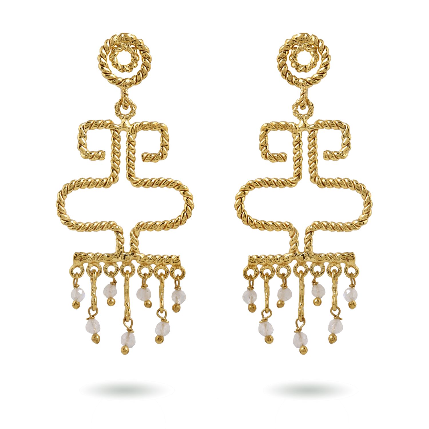 Amphora Earrings Small - White Moonstone