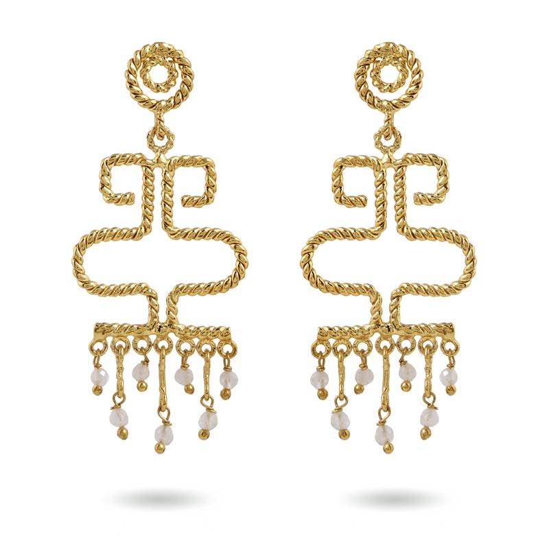 Amphora Earrings Small - White Moonstone
