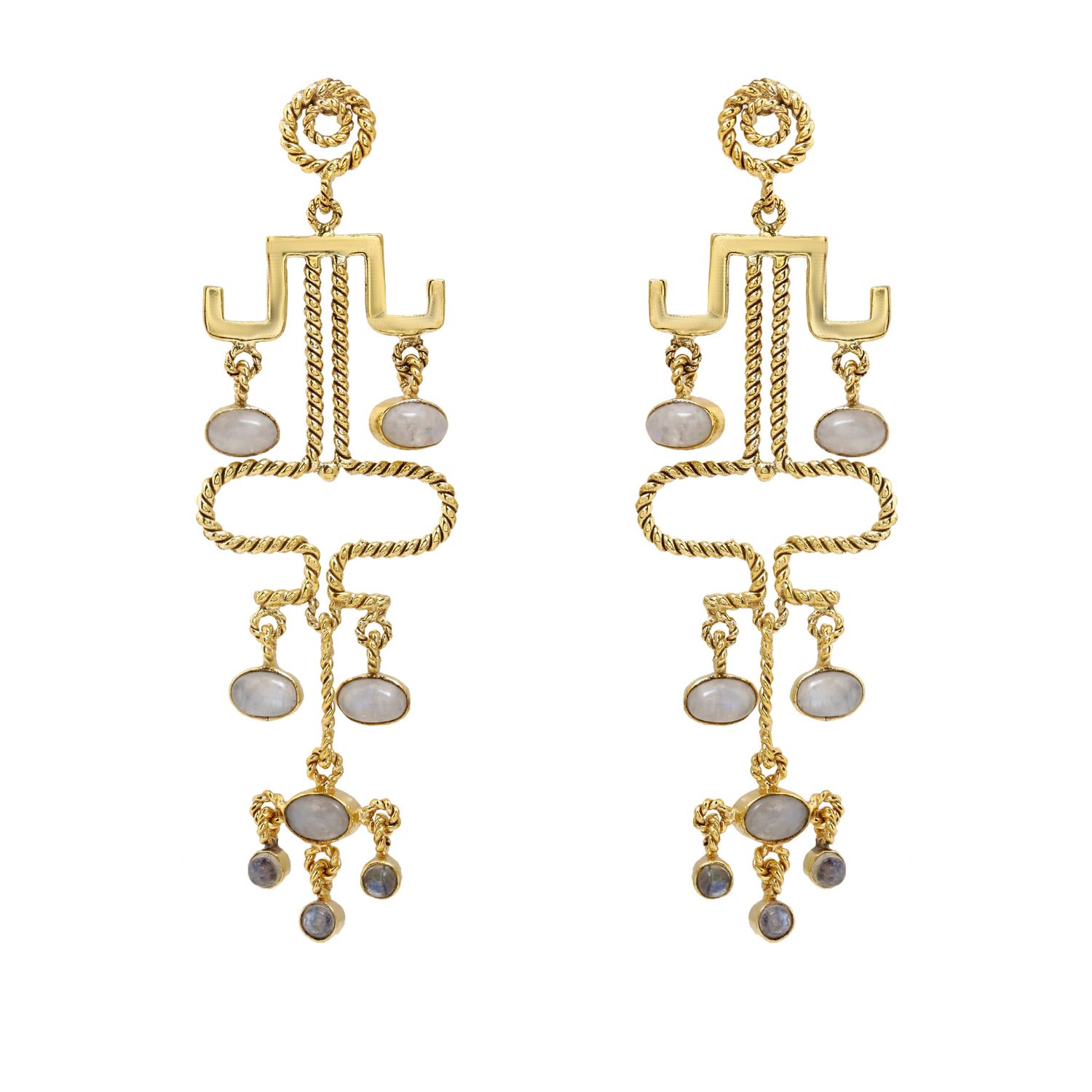 Helena Earrings - White Moonstone