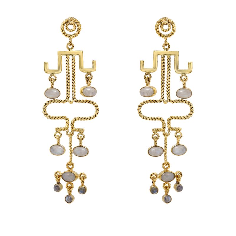 Helena Earrings - White Moonstone