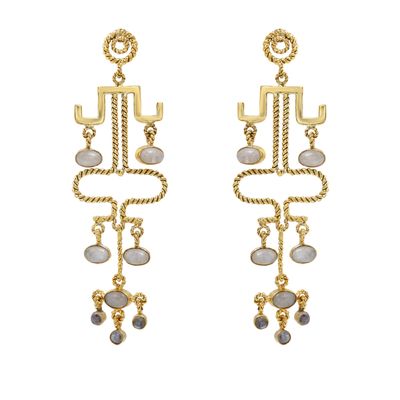 Helena Earrings - White Moonstone