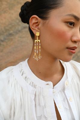 Vitrella Earrings - White Moonstone