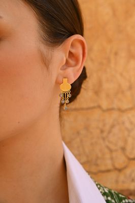 Kylix Beads Earrings Small - White Moonstone