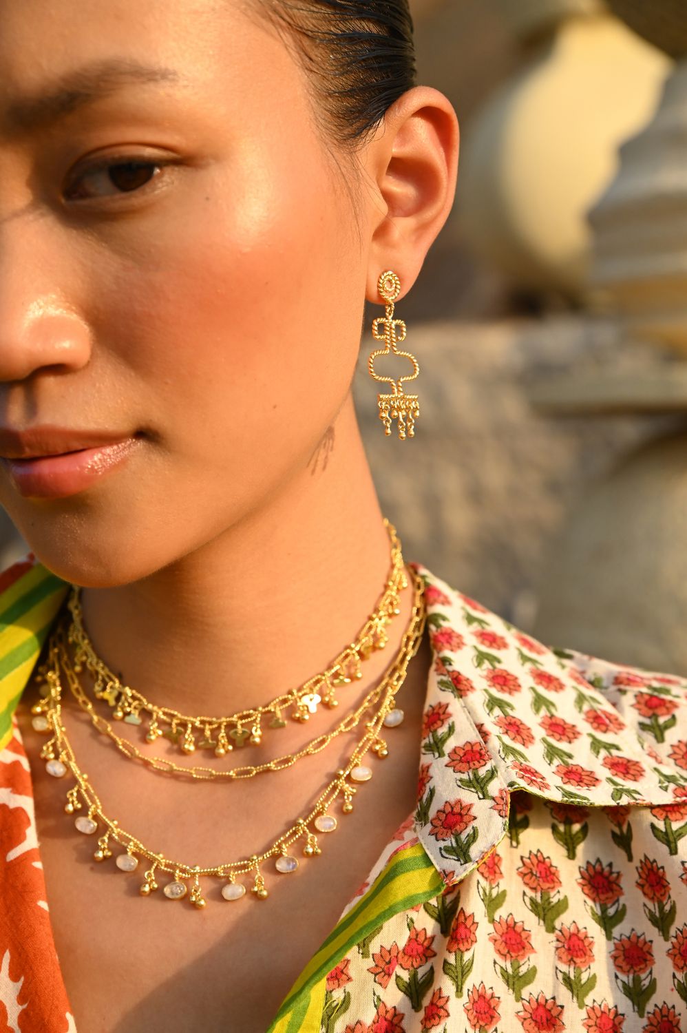 Amphora Earrings Small - Amazonite