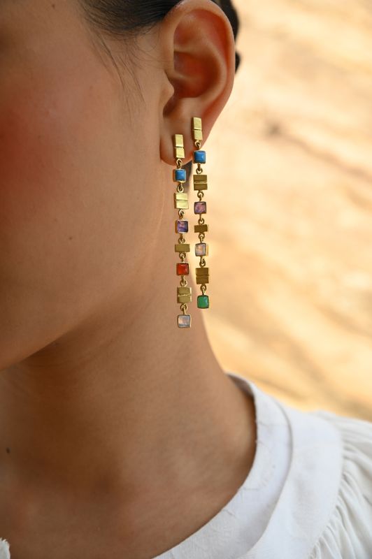 Galla Earrings - White Moonstone