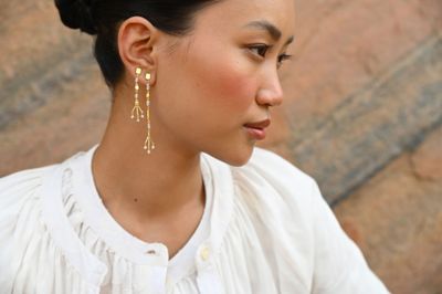 Mosaica Earrings Long - Labradorite