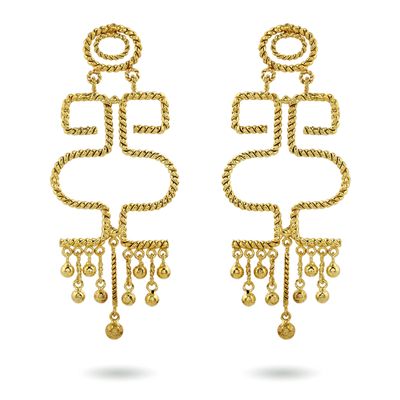 Amphora Beads Earrings - Gold Beads