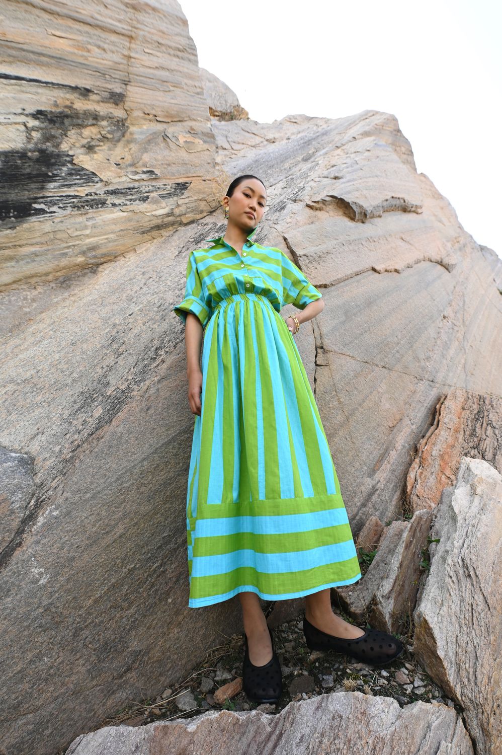The Metis Dress - Green/Blue