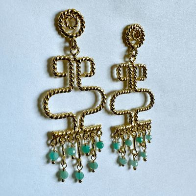 Amphora Earrings Small - Amazonite