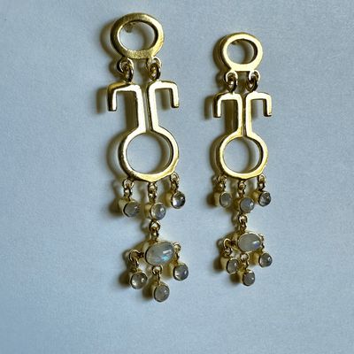 Nympha Earrings - White Moonstone
