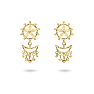 christine bekaert jewelry handcrafted gold-plated ninsianna earrings with star design