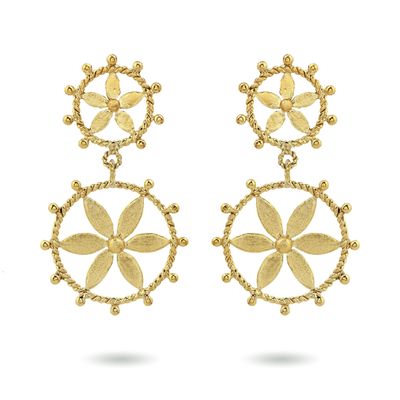christine bekaert jewelry handcrafted gold-plated mulmul duo earrings with star design
