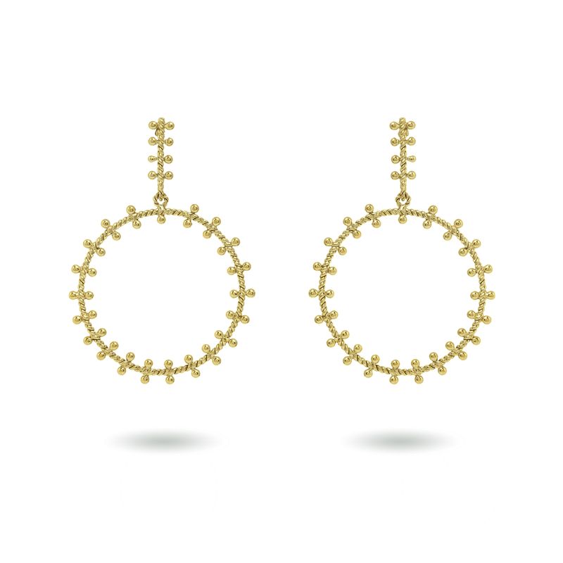 christine bekaert jewelry handcrafted gold-plated Akkad medium hoops earrings
