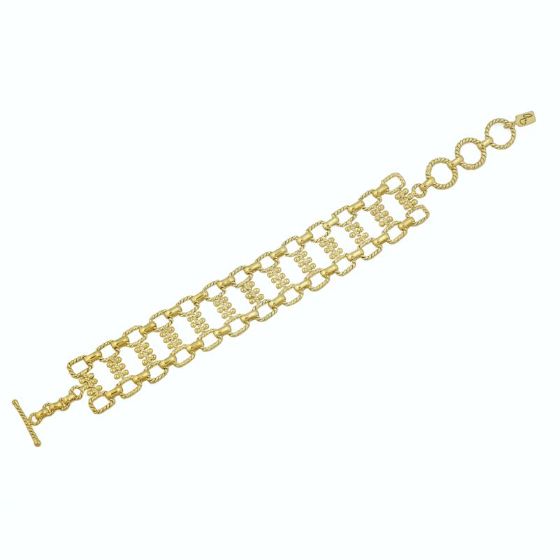 christine bekaert jewelry handcrafted gold-plated nusku bracelet with adjustable size
