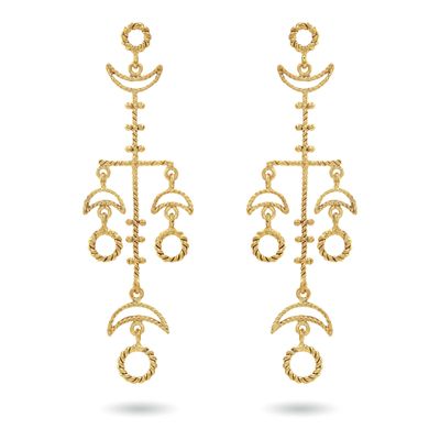 christine bekaert jewelry handcrafted gold-plated enlil earrings with star design

