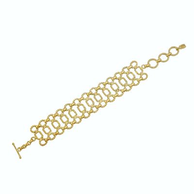 christine bekaert jewelry handcrafted gold-plated Babbar statement bracelet with adjustable size