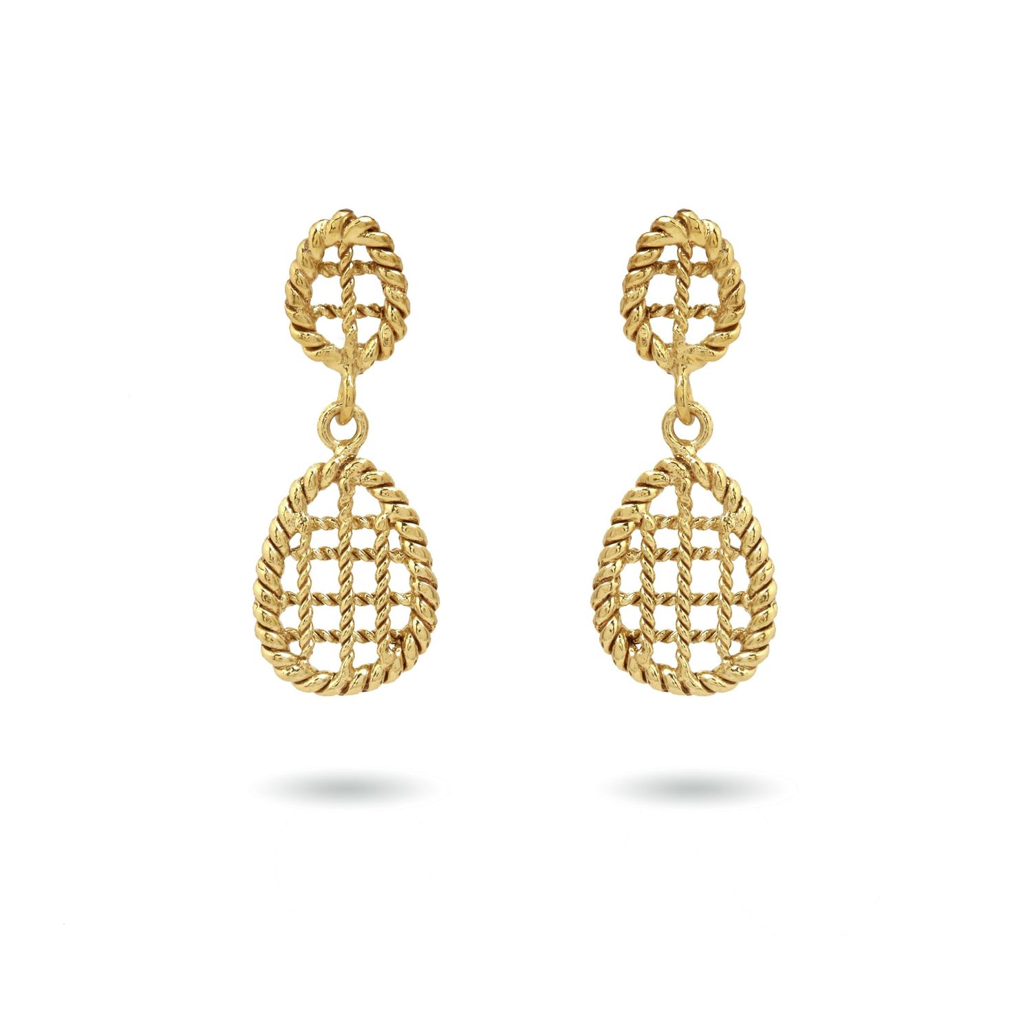 christine bekaert jewelry handcrafted gold-plated jalee small earrings 
