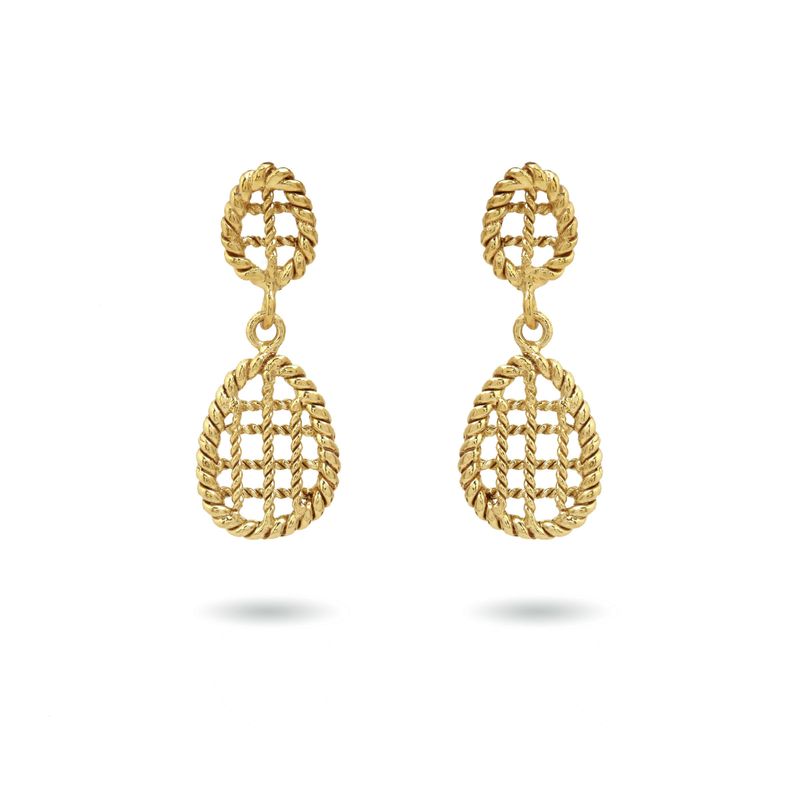 christine bekaert jewelry handcrafted gold-plated jalee small earrings 
