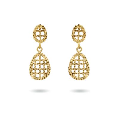 christine bekaert jewelry handcrafted gold-plated jalee small earrings 
