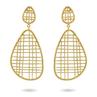 christine bekaert jewelry handcrafted gold-plated jalee large statement earrings
