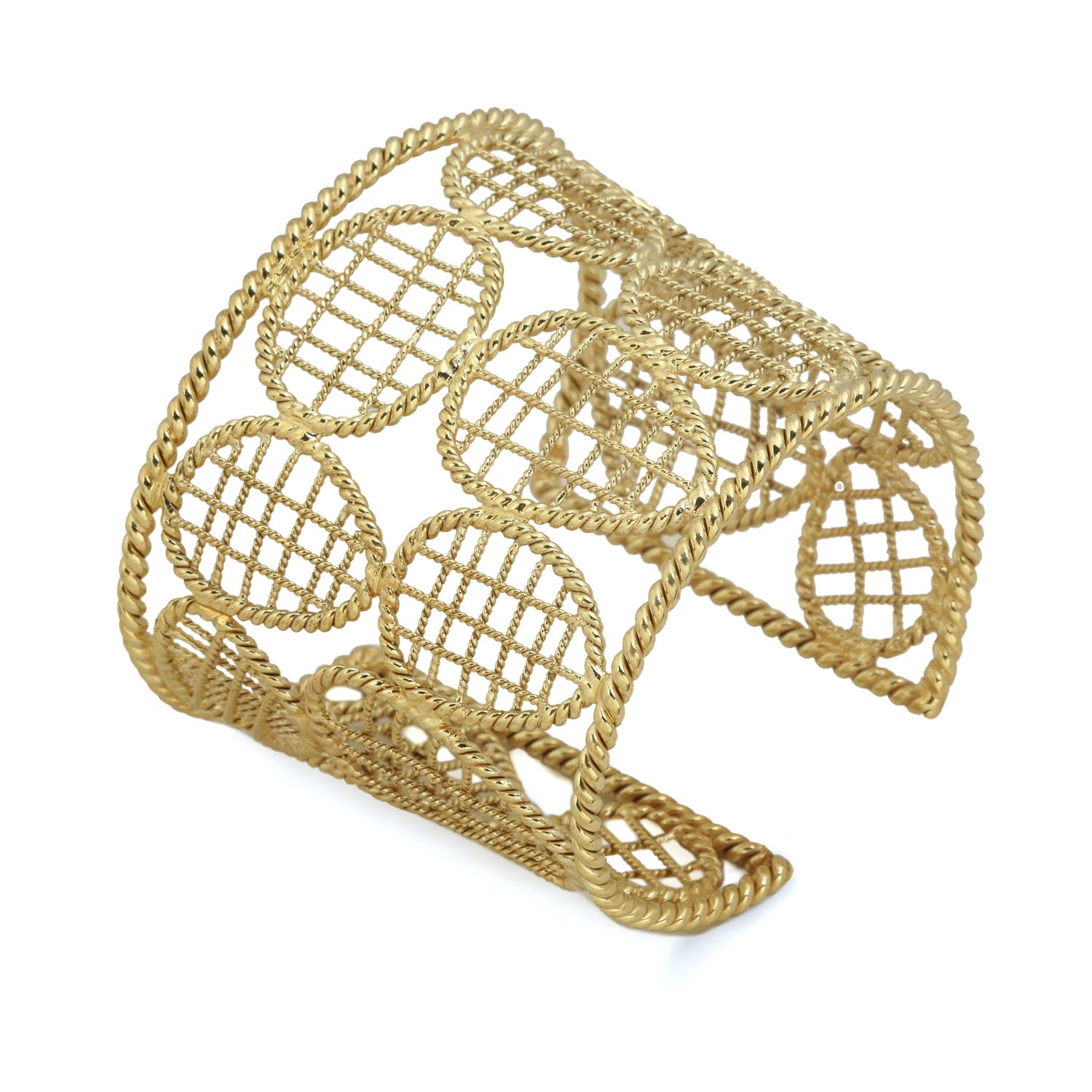 christine bekaert jewelry handcrafted gold-plated jalee statement cuff bracelet
