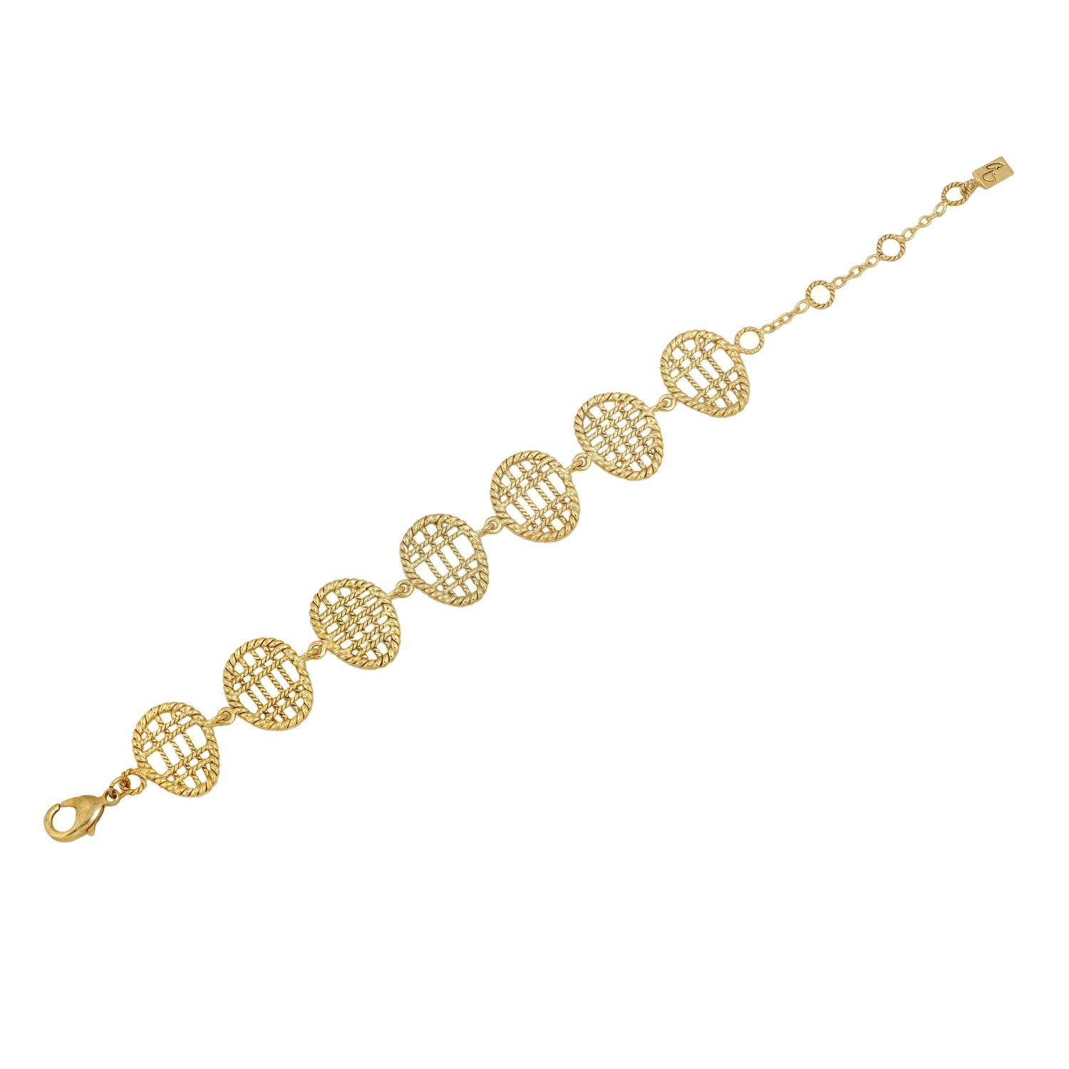 christine bekaert jewelry handcrafted gold-plated jalee statement bracelet with adjustable length