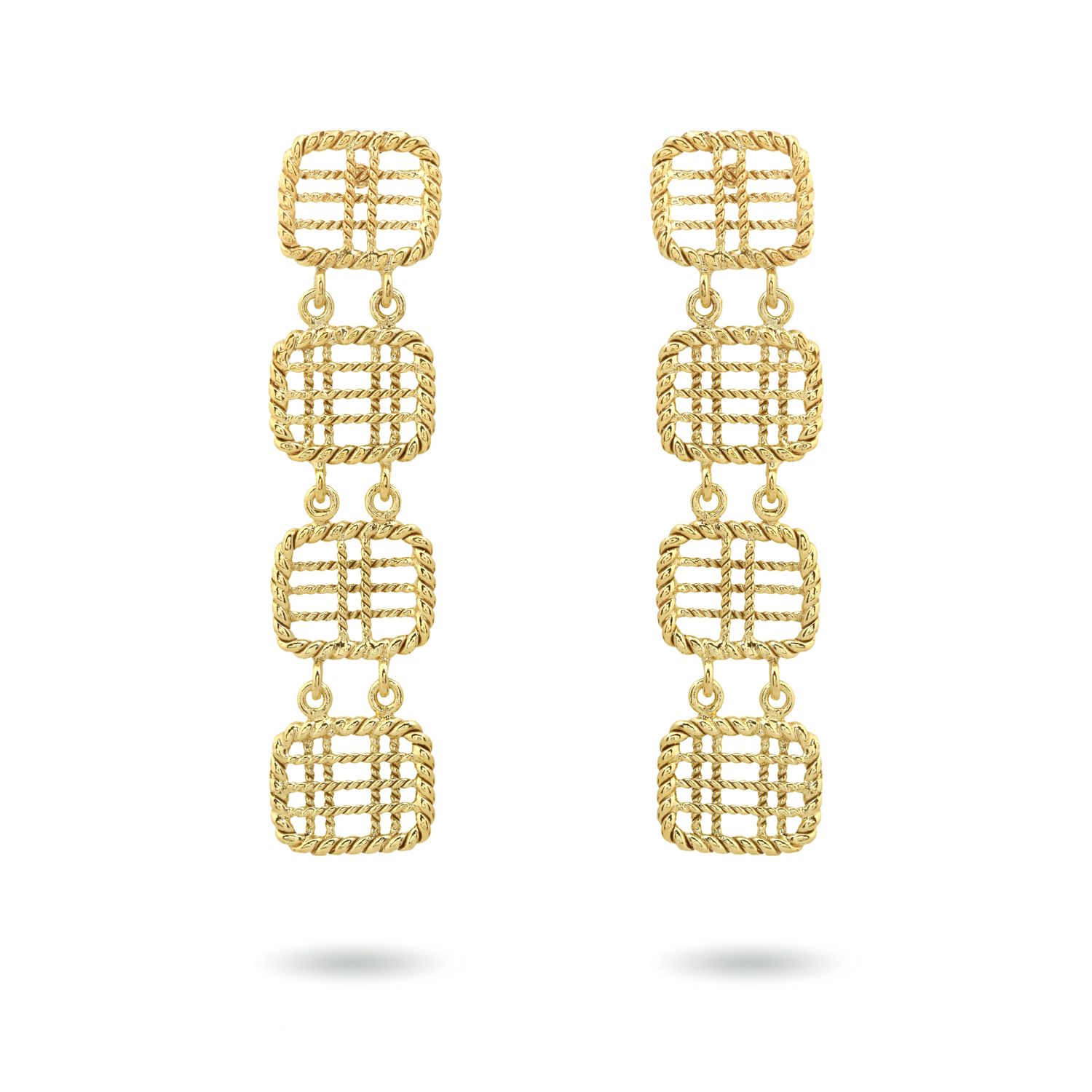 christine bekaert jewelry handcrafted gold-plated zenitha large earrings 