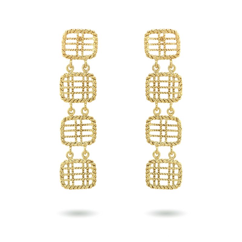 christine bekaert jewelry handcrafted gold-plated zenitha large earrings 