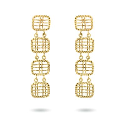christine bekaert jewelry handcrafted gold-plated zenitha large earrings 