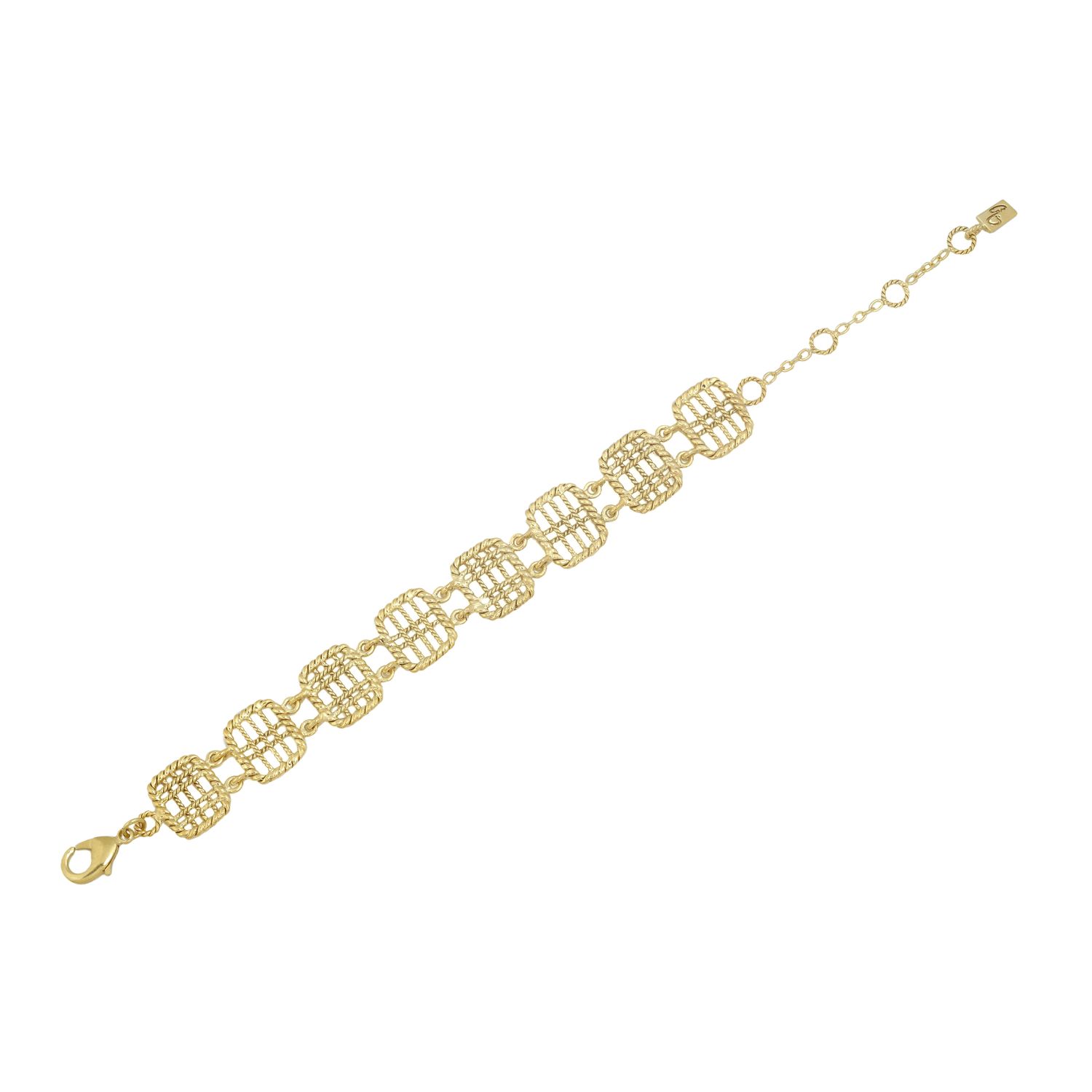 christine bekaert jewelry handcrafted gold-plated zenitha bracelet with adjustable length
