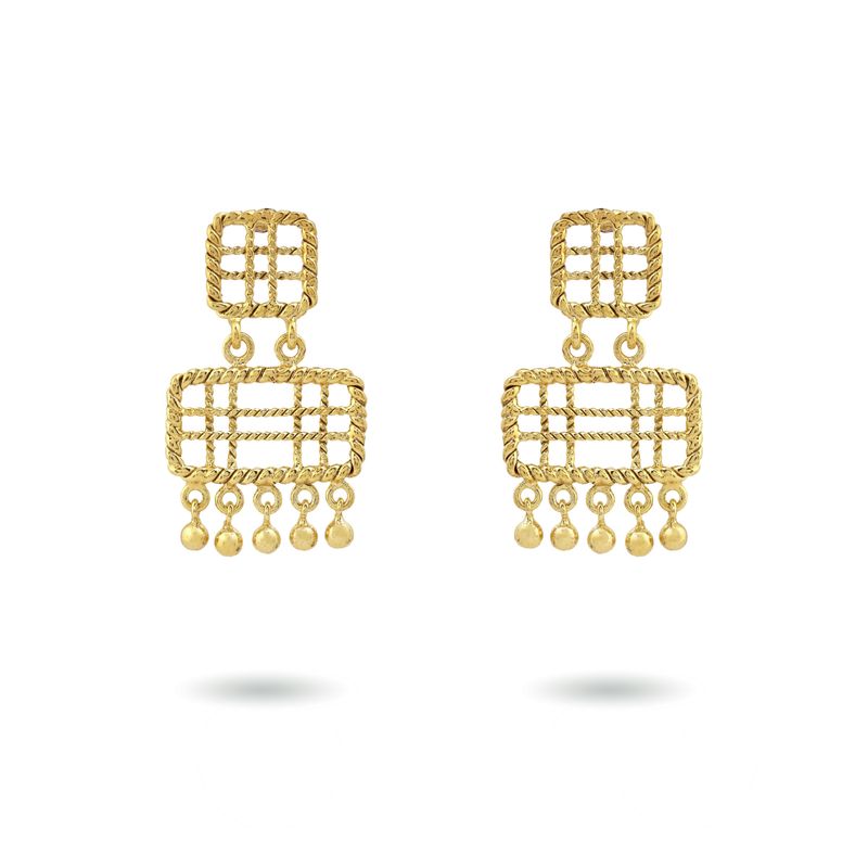 christine bekaert jewelry handcrafted gold-plated zenitha small earrings with gold beads
