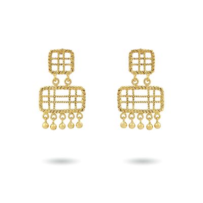 christine bekaert jewelry handcrafted gold-plated zenitha small earrings with gold beads
