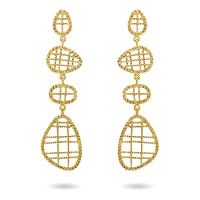 christine bekaert jewelry handcrafted gold-plated filli large statement earrings 
