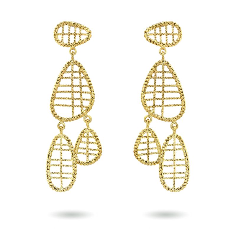 christine bekaert jewelry handcrafted gold-plated velari statement dangle earrings