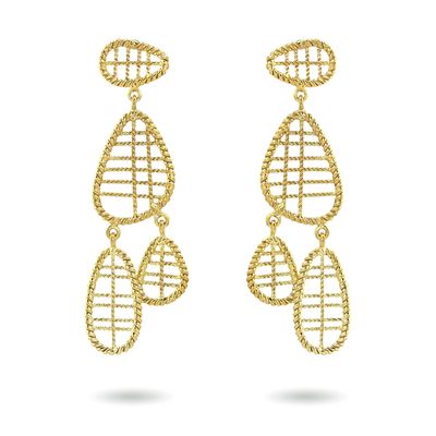 christine bekaert jewelry handcrafted gold-plated velari statement dangle earrings