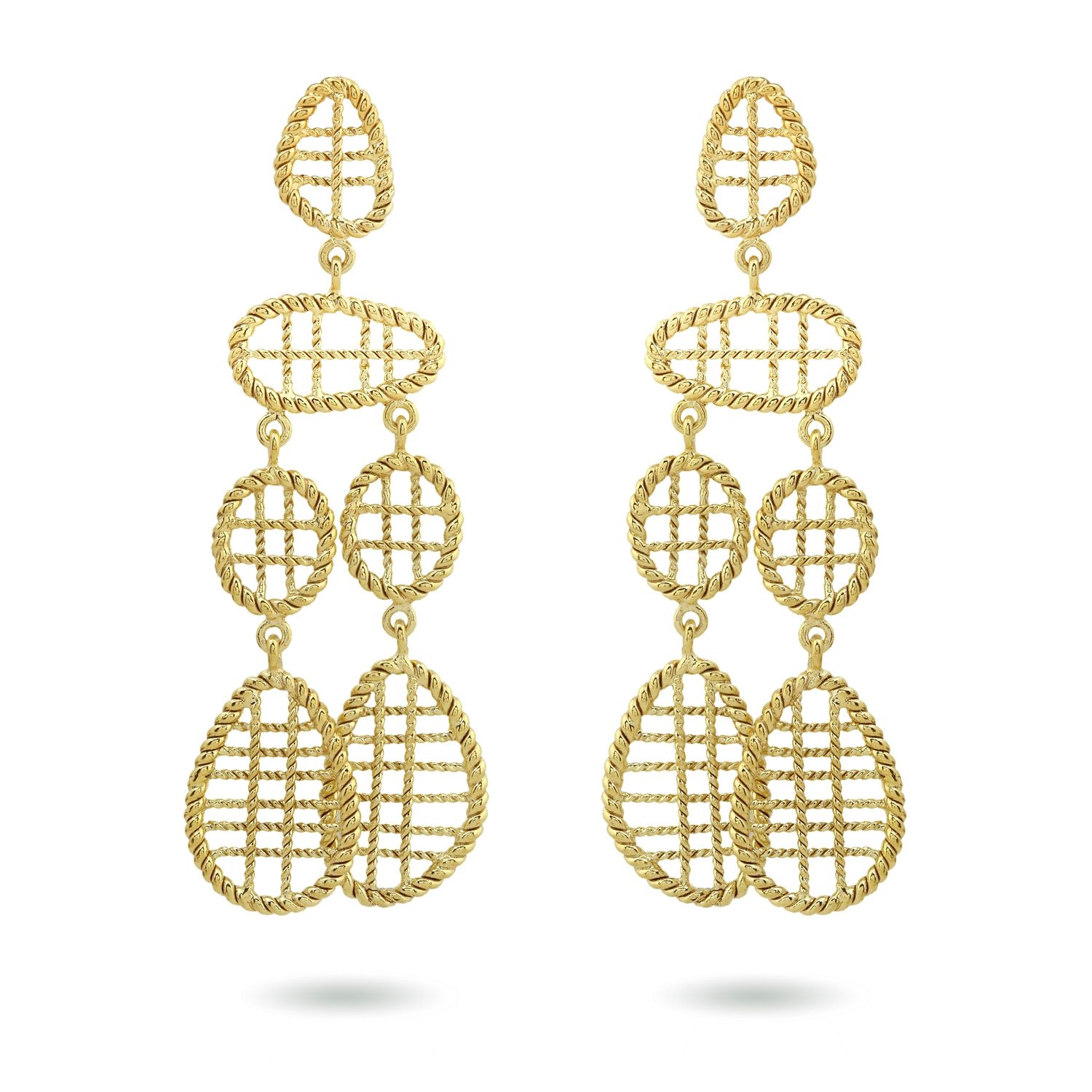 christine bekaert jewelry handcrafted gold-plated statement pardili dangle earrings