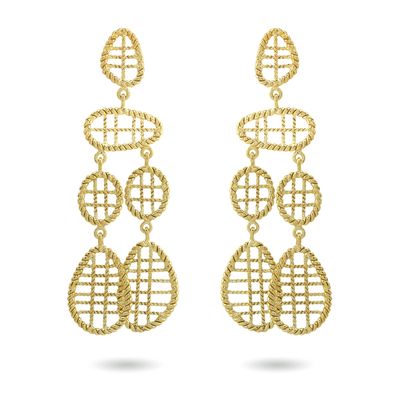 christine bekaert jewelry handcrafted gold-plated statement pardili dangle earrings